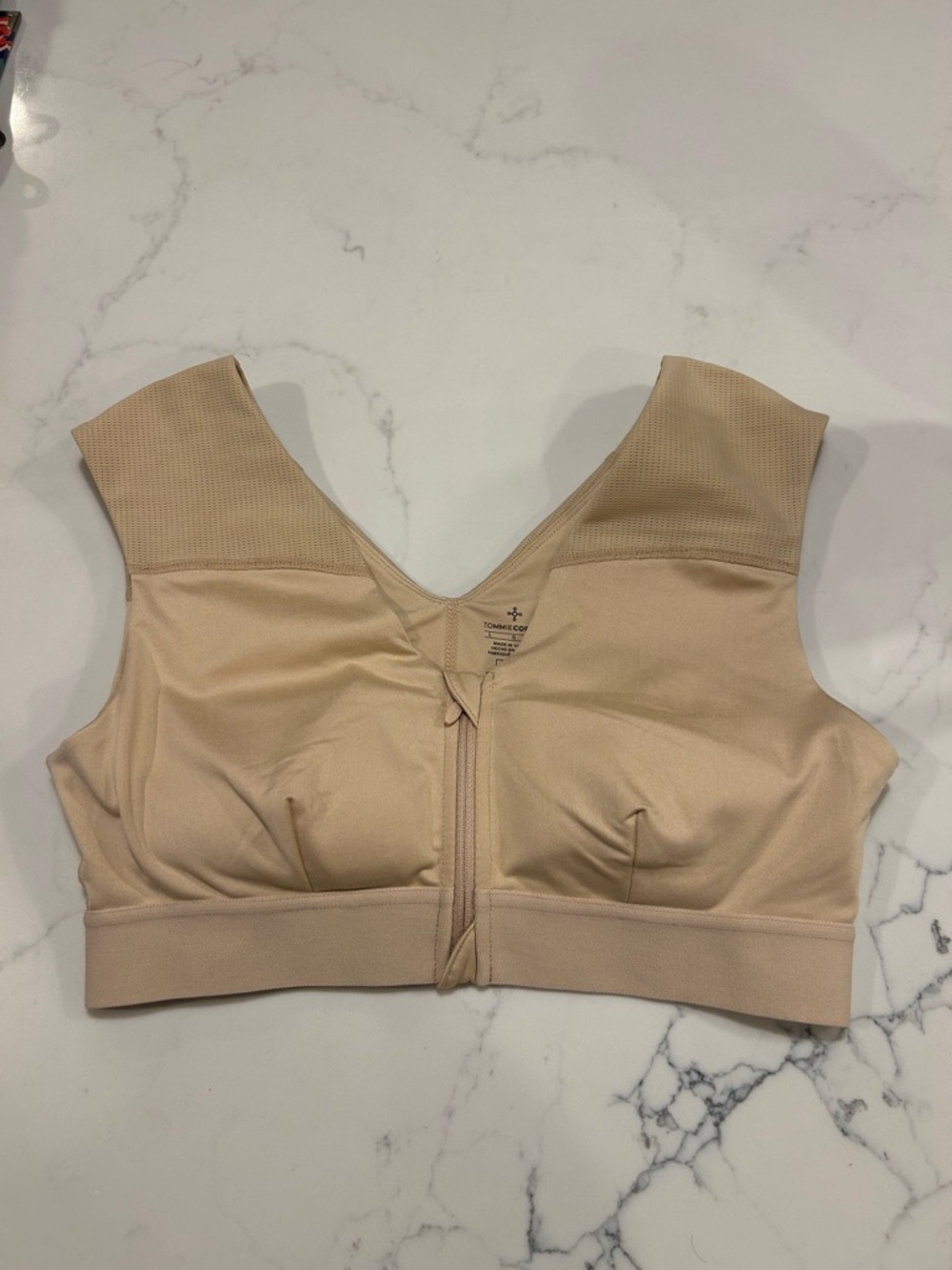 Tommie Cooper Zip Up Shoulder Support Bra color nude- size large - Picture 3 of 6